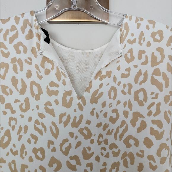 Jenni Kayne Beige Leopard Midi Silk Dress in Snow Leopard NWT Size X-Small - Picture 11 of 16